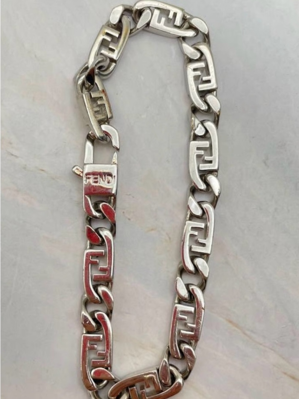 Fendi NWT Silver FF-Link Bracelet